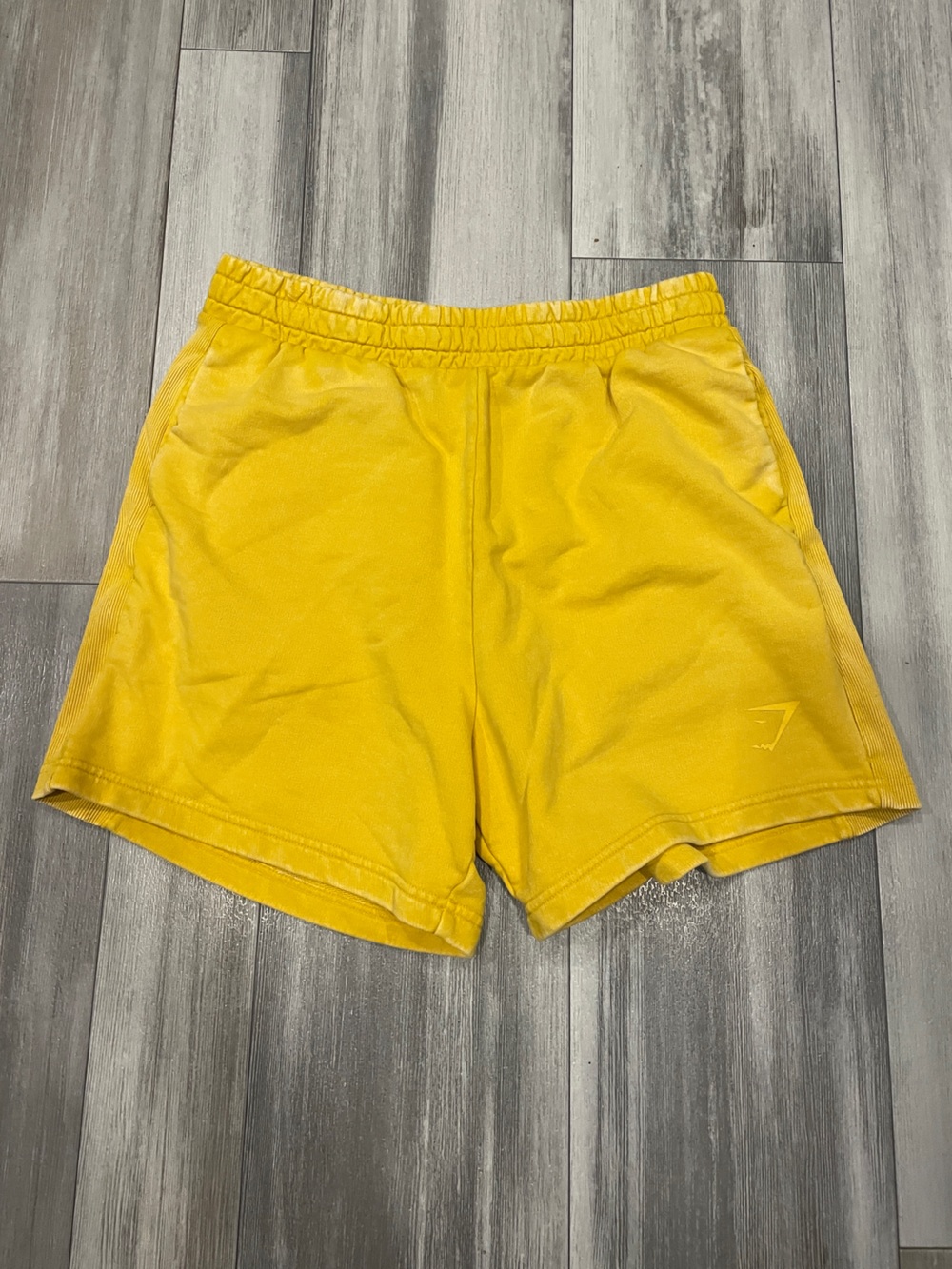Gymshark Mustard Bright Yellow Athletic Shorts Size L Gym Workout Running